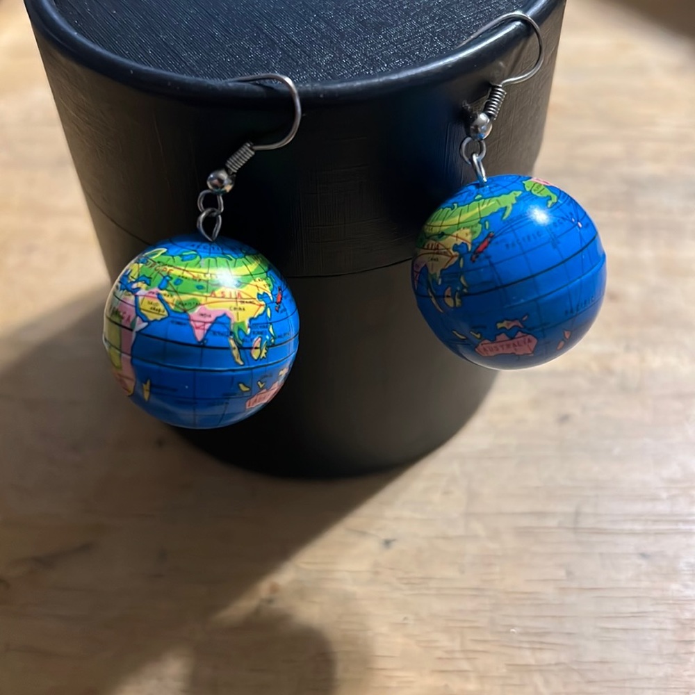 Earth World  Globe Dangle Earrings